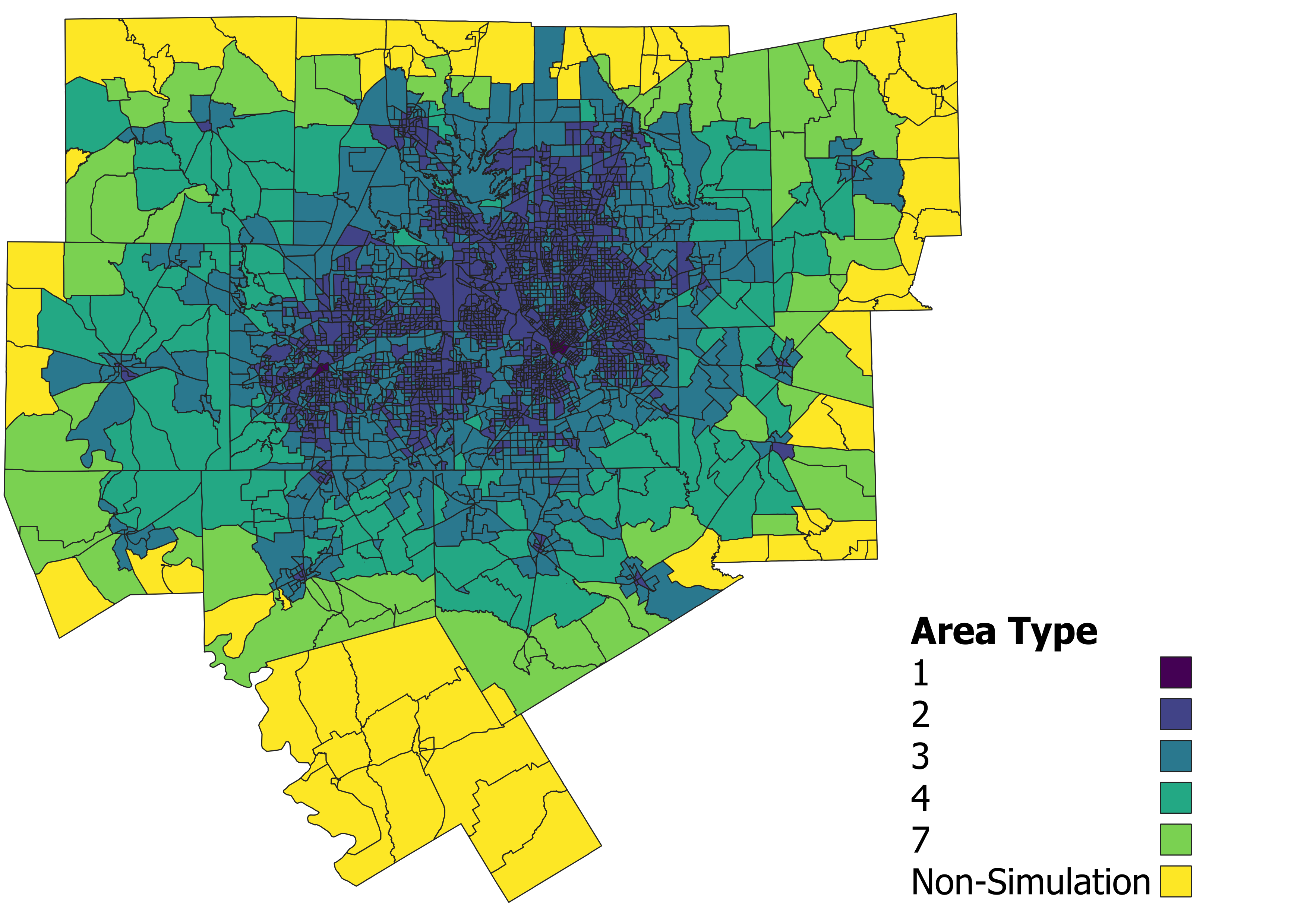 DFW Area Types by Zone