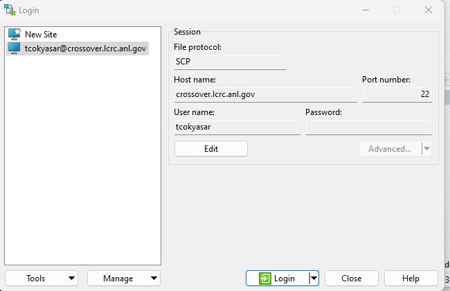 Log in to WinSCP