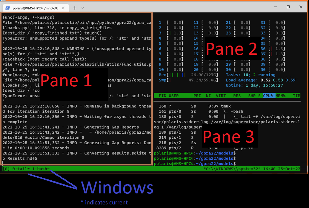 TMux layout