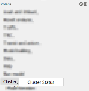 Menu item to launch cluster status window