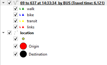 Transit Visualization menu