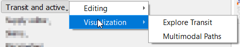 Transit Visualization menu